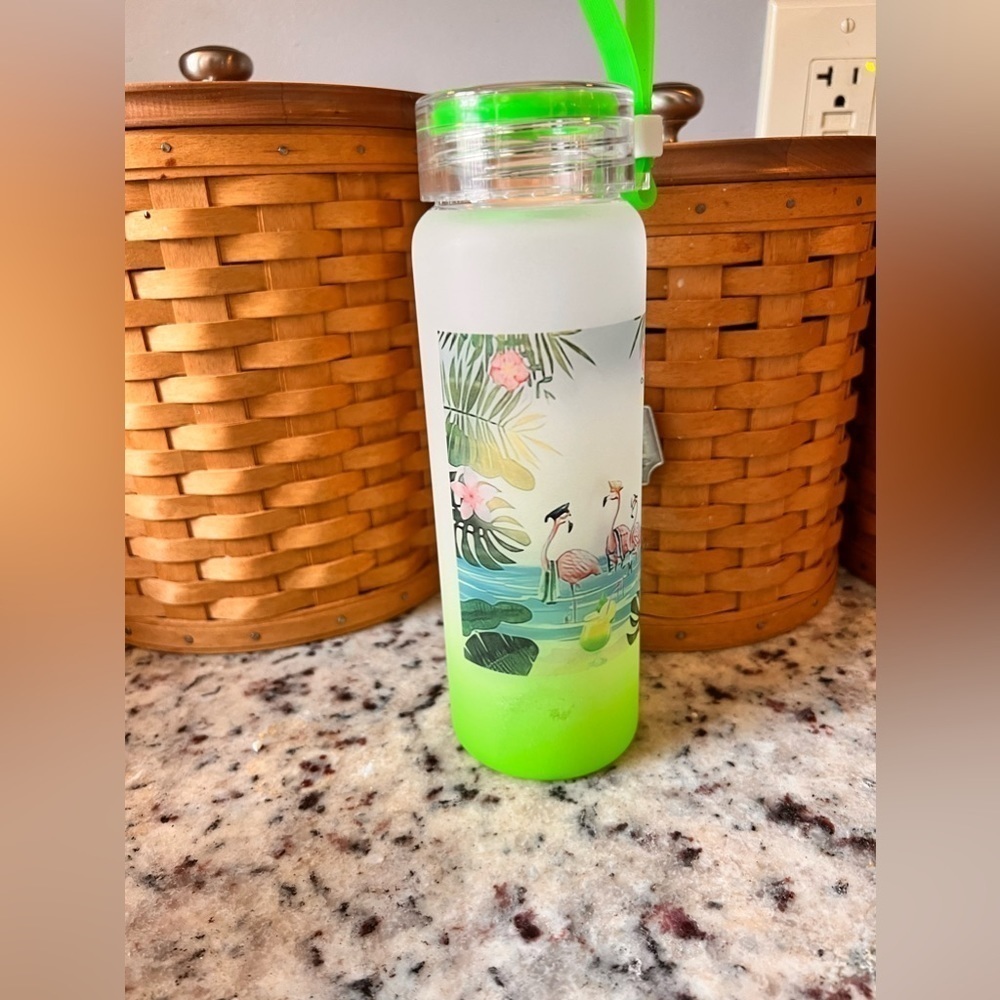 16 oz glass water bottle handmade by me